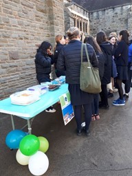 Students at a cake sale