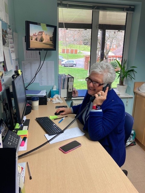 Mrs Waghorn busy in the Clarence Office